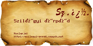 Szilágyi Árpád névjegykártya