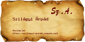 Szilágyi Árpád névjegykártya